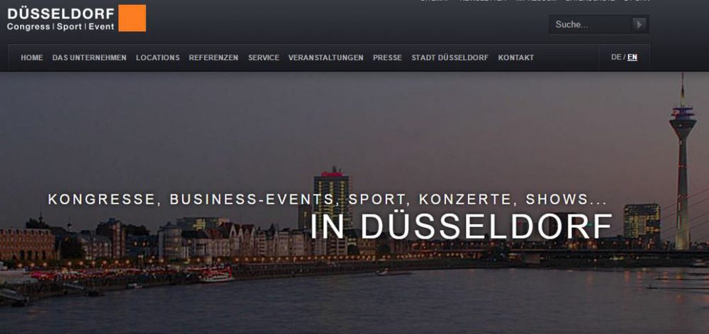 Screenshot der Düsseldorf Congress Website