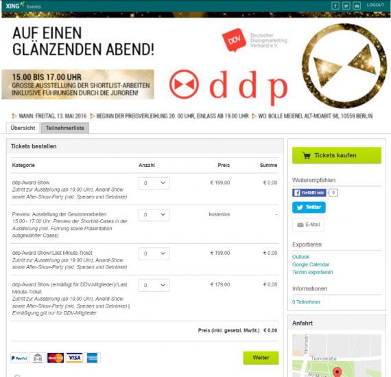 Screenshot Xing: Deutscher Dialogmarketing Verband