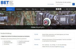 Screenshot der Website von BET