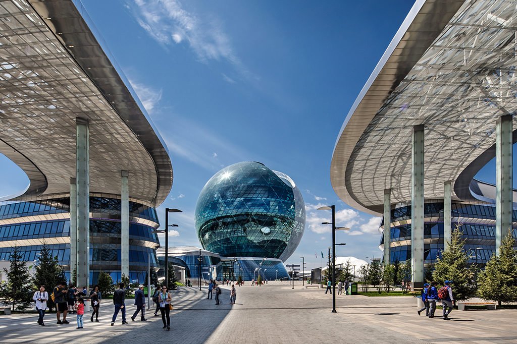Die Astana Sphere bei der EXPO Weltausstellung in Kasachstan.