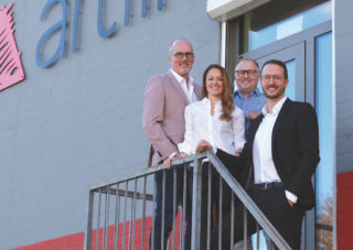 Geschäftsführungsteam der Artlife GmbH: Stephan Haida, Jennifer Hofmann, Andreas Bedel, Thomas Barber (von links)
