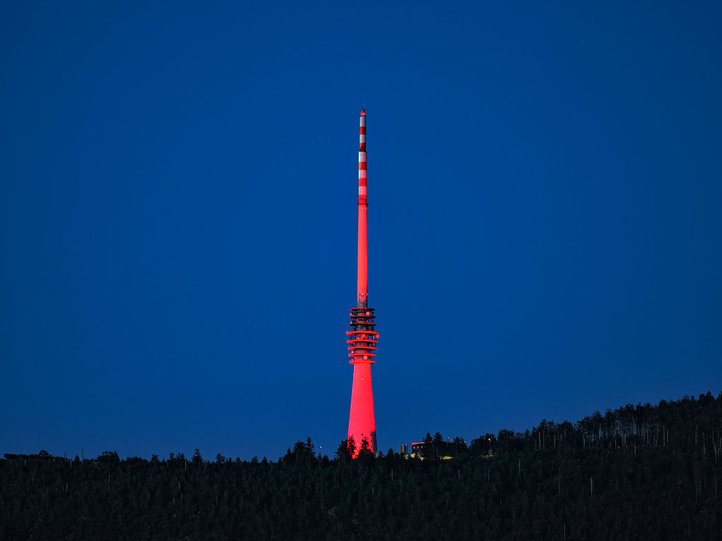 Night of Light: Funkturm auf der Hornisgrinde