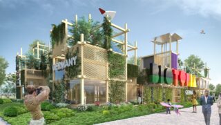 Blick auf den Deutschen Garten auf der Floriade Expo 2022 in Almere