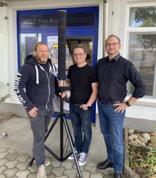 v.l.: Manfred Prochazka – Geschäftsführer ATEC Pro, Klaus Reim – Sales Engineer ATEC Pro, Johannes Kampert – Head of Global Sales Pan Acoustics