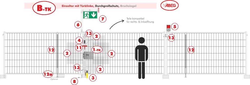 Bauzauntor Setgrafiken B mit Torklinke 2022