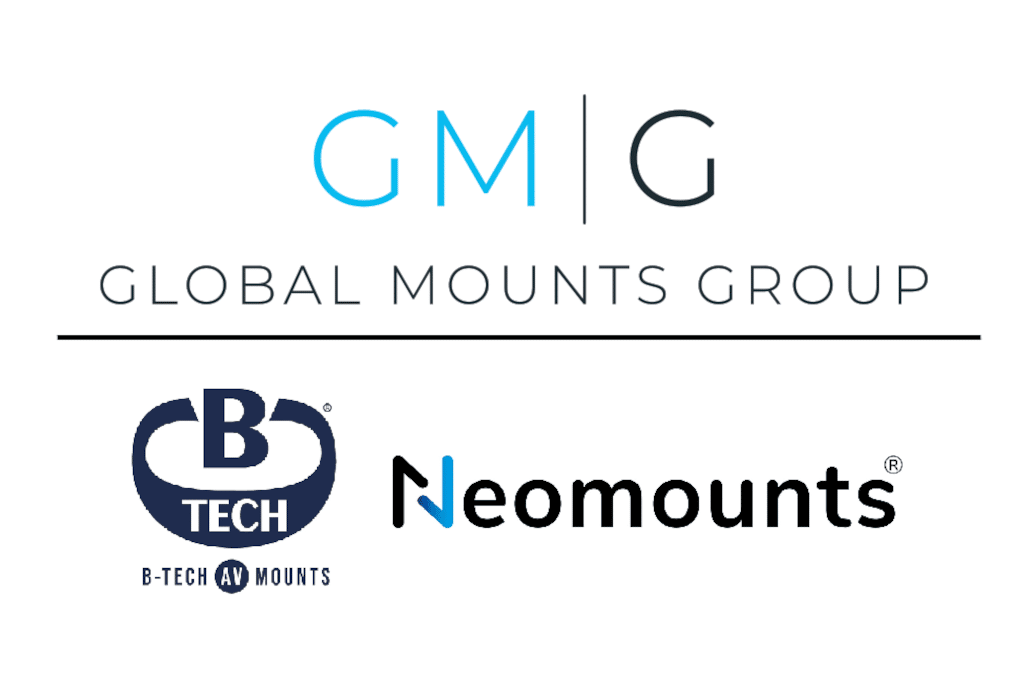 Global Mounts Group-Logo mit Neomounts-Logo und B-Tech-AV-Mounts-Logo