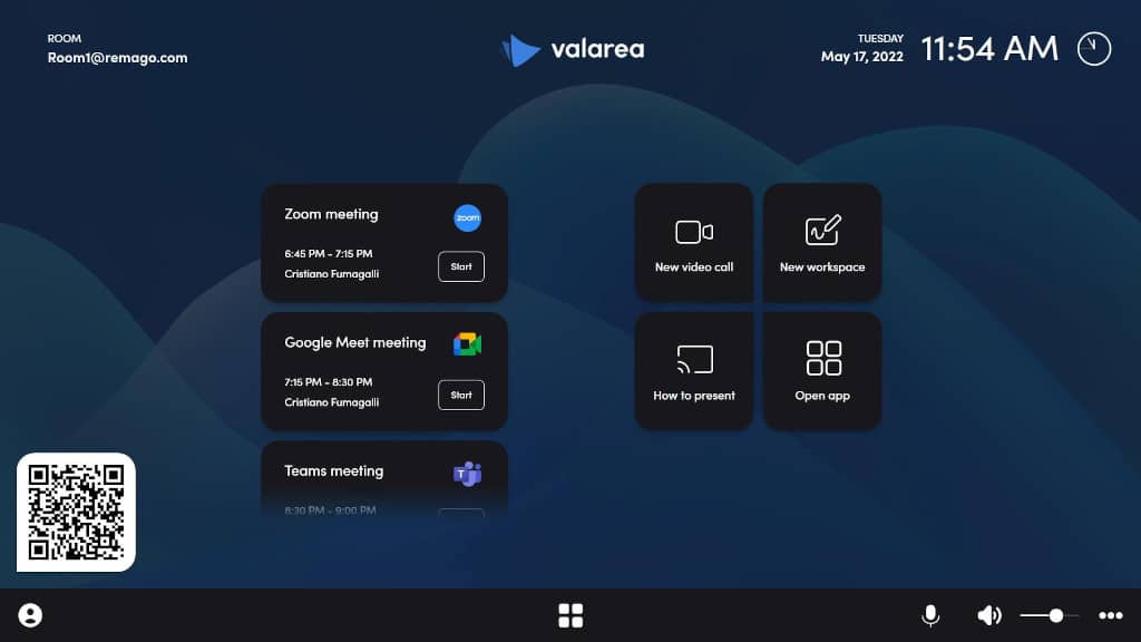 Valarea-Room-Oberfläche Screenshot