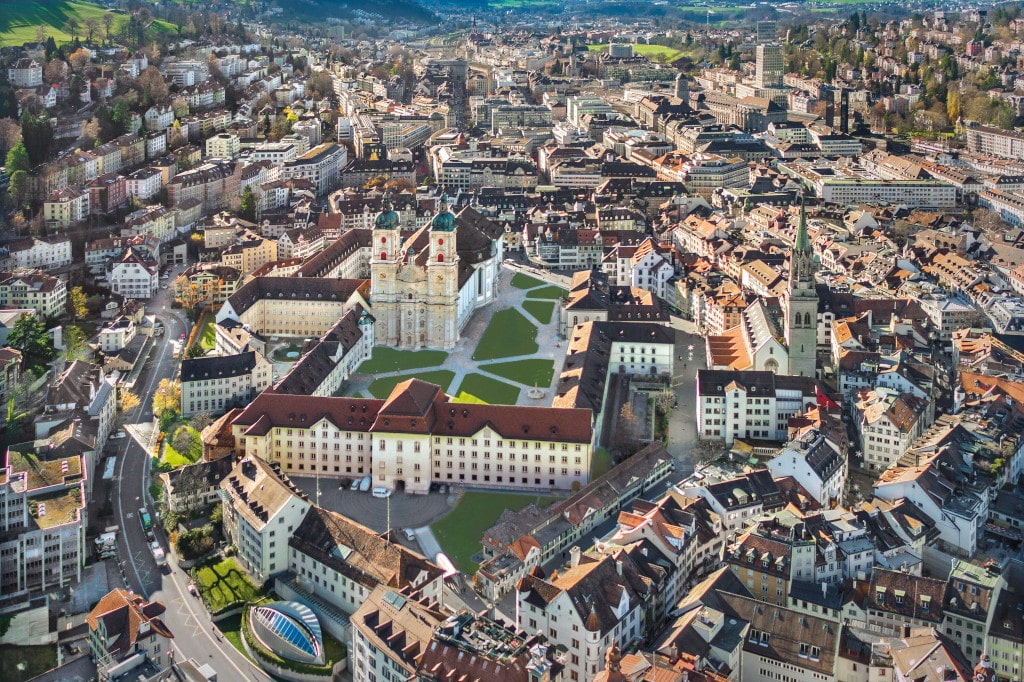 Luftaufnahme von St. Gallen in der Schweiz
