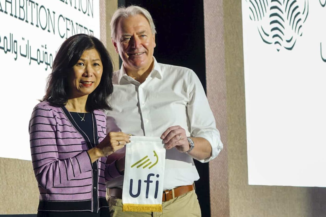UFI-Präsidentin Monica Lee-Müller und Koelnmesse CEO Gerald Böse