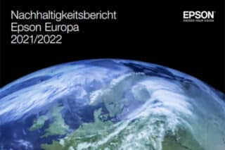 Epson Nachhaltigkeitsbericht Cover mit Erdkugel