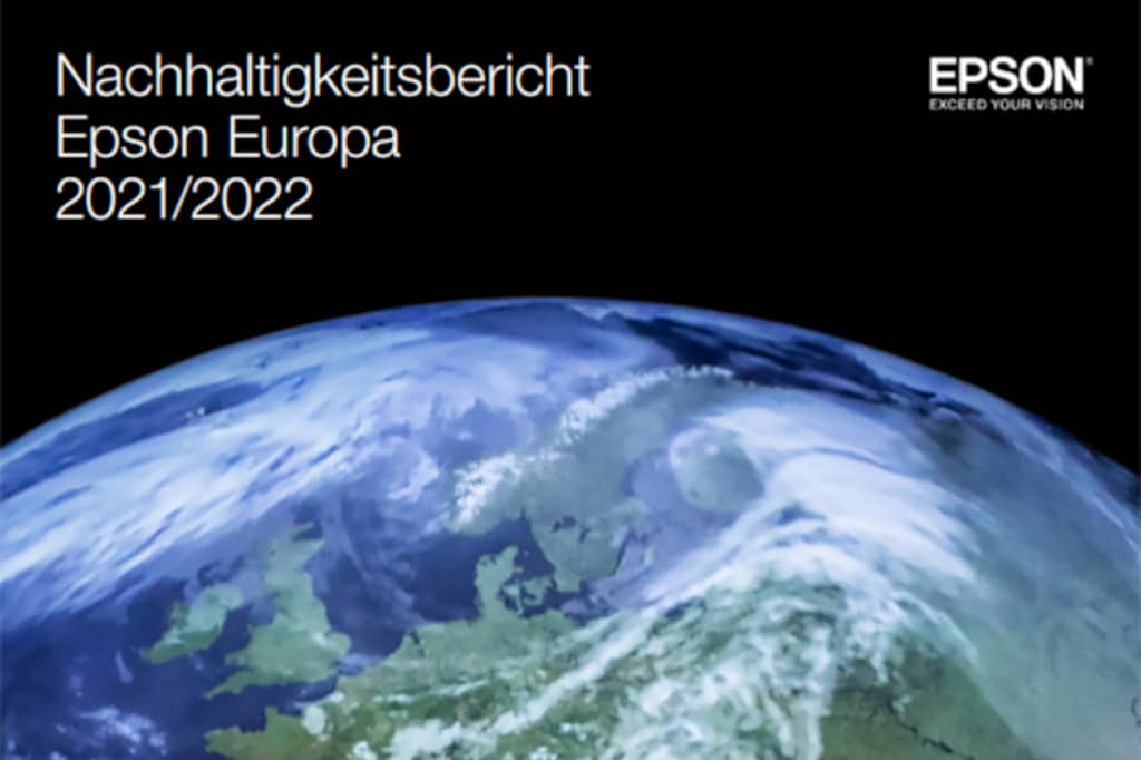 Epson Nachhaltigkeitsbericht Cover mit Erdkugel