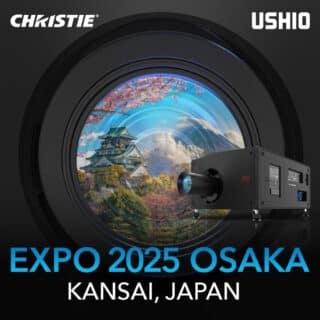 Expo 2025 Banner mit Christie 3DLP-RGB-Laserprojektor