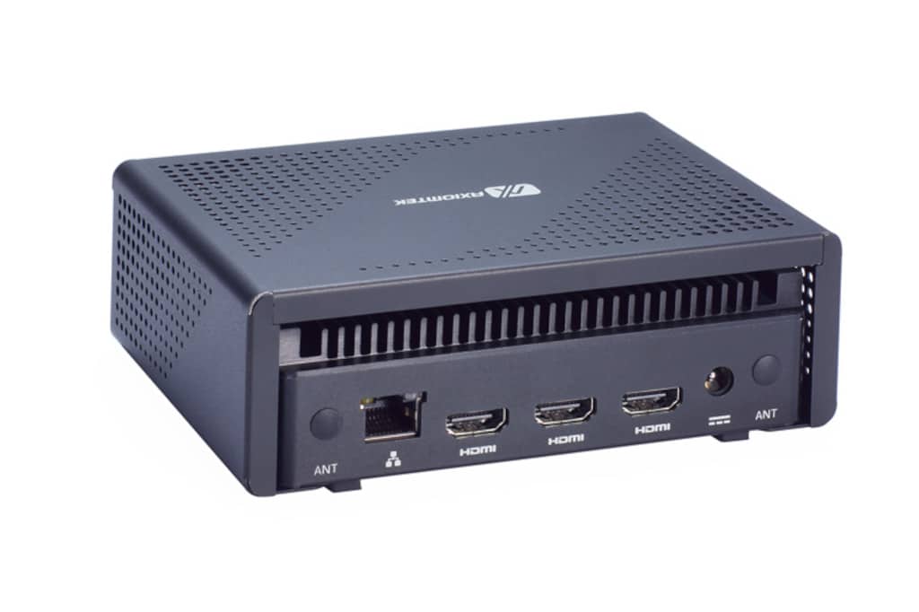 Axiomtek DSP302 Mini-PC Rückseite mit Anschlüssen