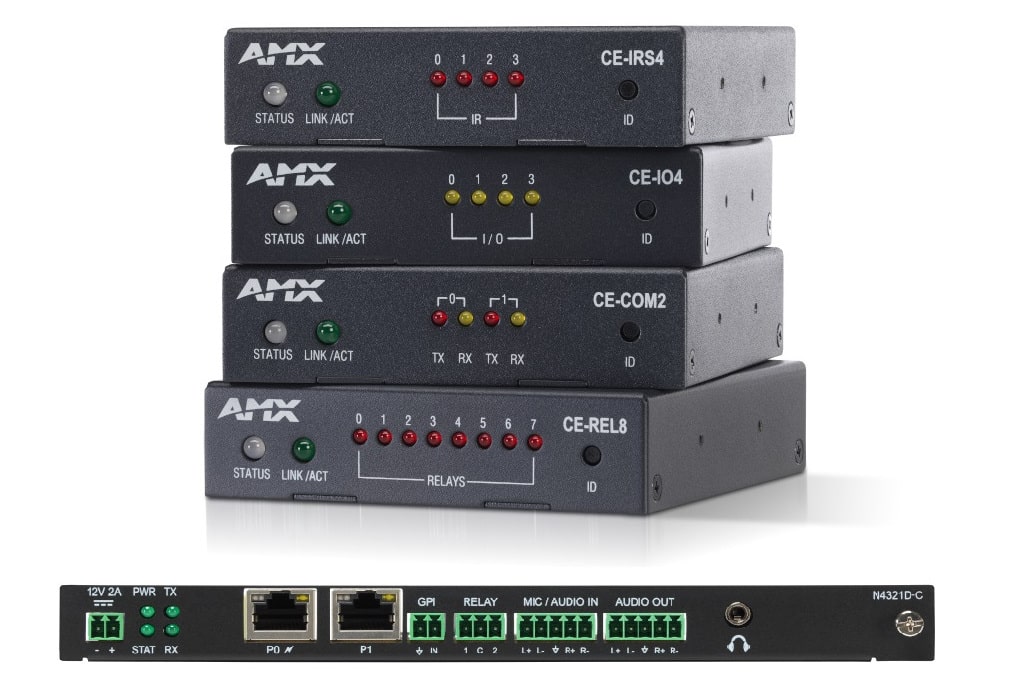 AMX CE-Serie und SVSI N4321D Audio-Over-IP Transceiver