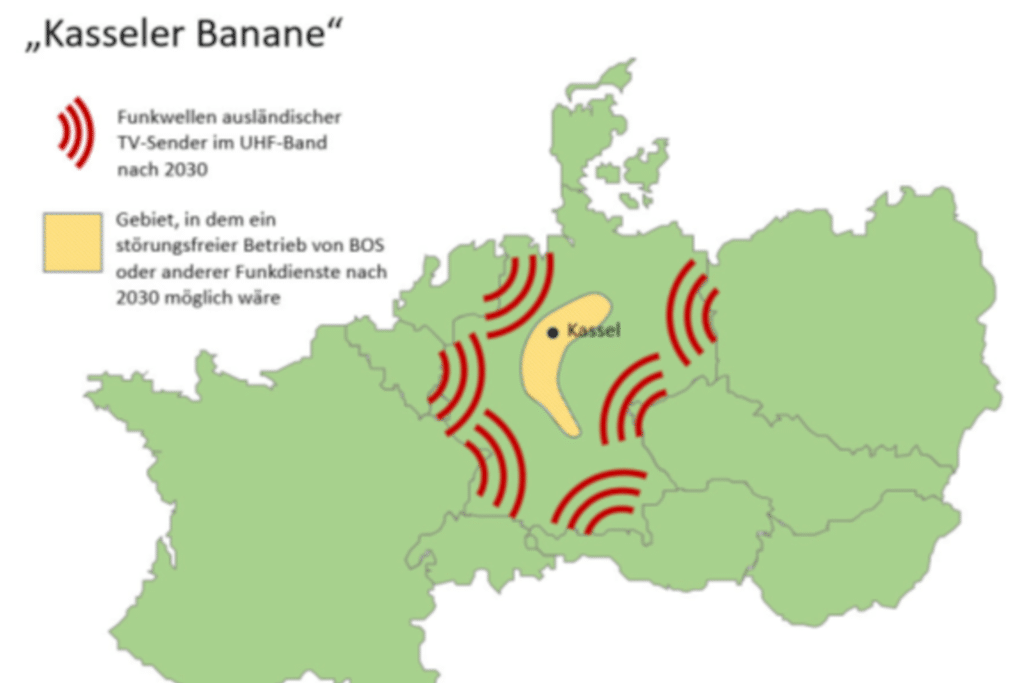 Funkwellen außerhalb der Kasseler Banane Abbildung