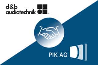 d&b audiotechnik und PIK AG Logos mit Händedruck-Icon