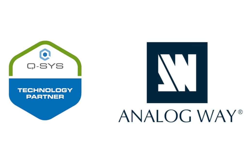Q-SYS-Logo und Analog Way-Logo