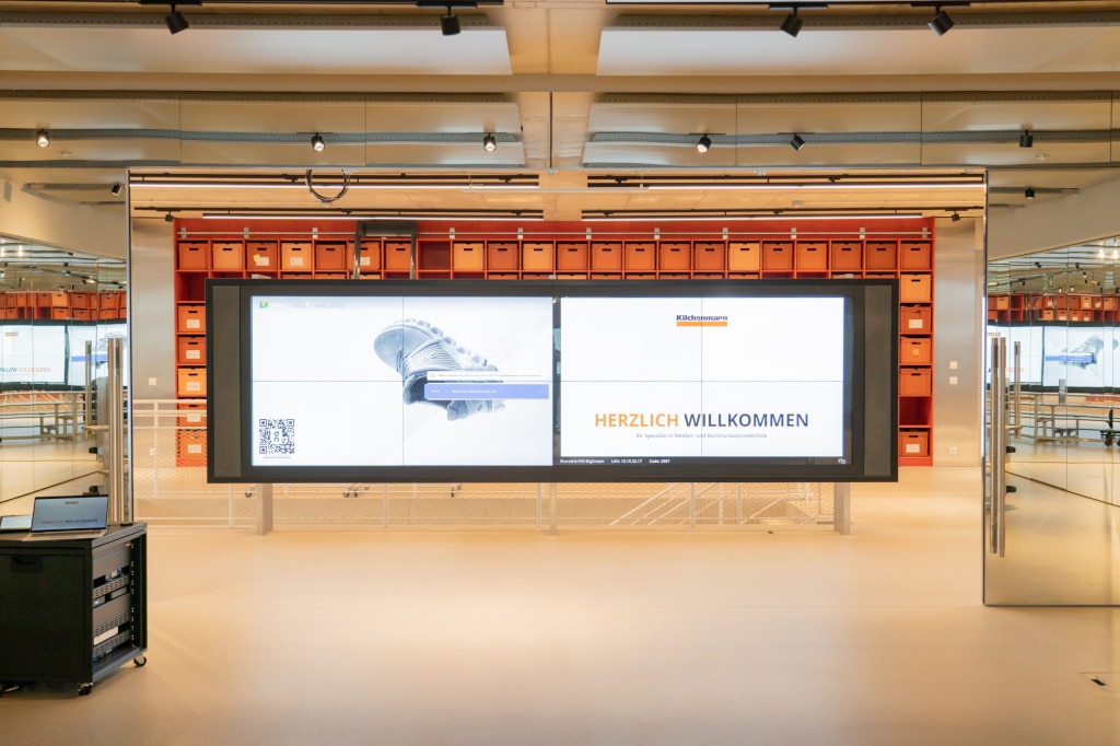 easescreen Digital Signage Solution LED-Wand in der On-AG-Lobby