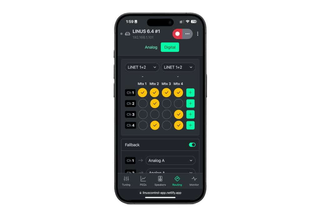 Coda Audio Linus-App