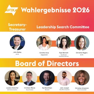 Screenshot der Website von AVIXA mit Porträtfotos der Führungsteams