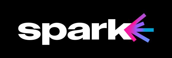 Logo von Spark weiß auf schwarzem Hintergrund