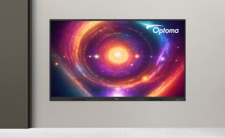 Display zeigt Weltraumszenerie