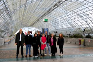 KRIDEM-Team bei der Leipziger Messe: Prof. Dr. Kai-Michael Griese/Hochschule Osnabrück, Michel Ghattas-Kämpfner/Leipziger Messe, Barbara-Maria Lüder/AUMA, Jürgen May/2bdifferent, Prof. Dr. Kim Werner/Hochschule Osnabrück, Dr. Christoph Soukup/2bdifferent, Antje Voigtmann/Leipziger Messe und Justine Hein/tw tagungswirtschaft & m+a report (von links, Foto: tw & m+a)