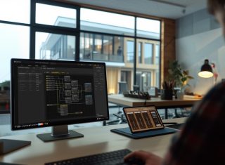 Monitor mit Questra-Oberfläöche, daneben ein Tablet