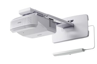 Weißer Projektor mit Wandhalterung