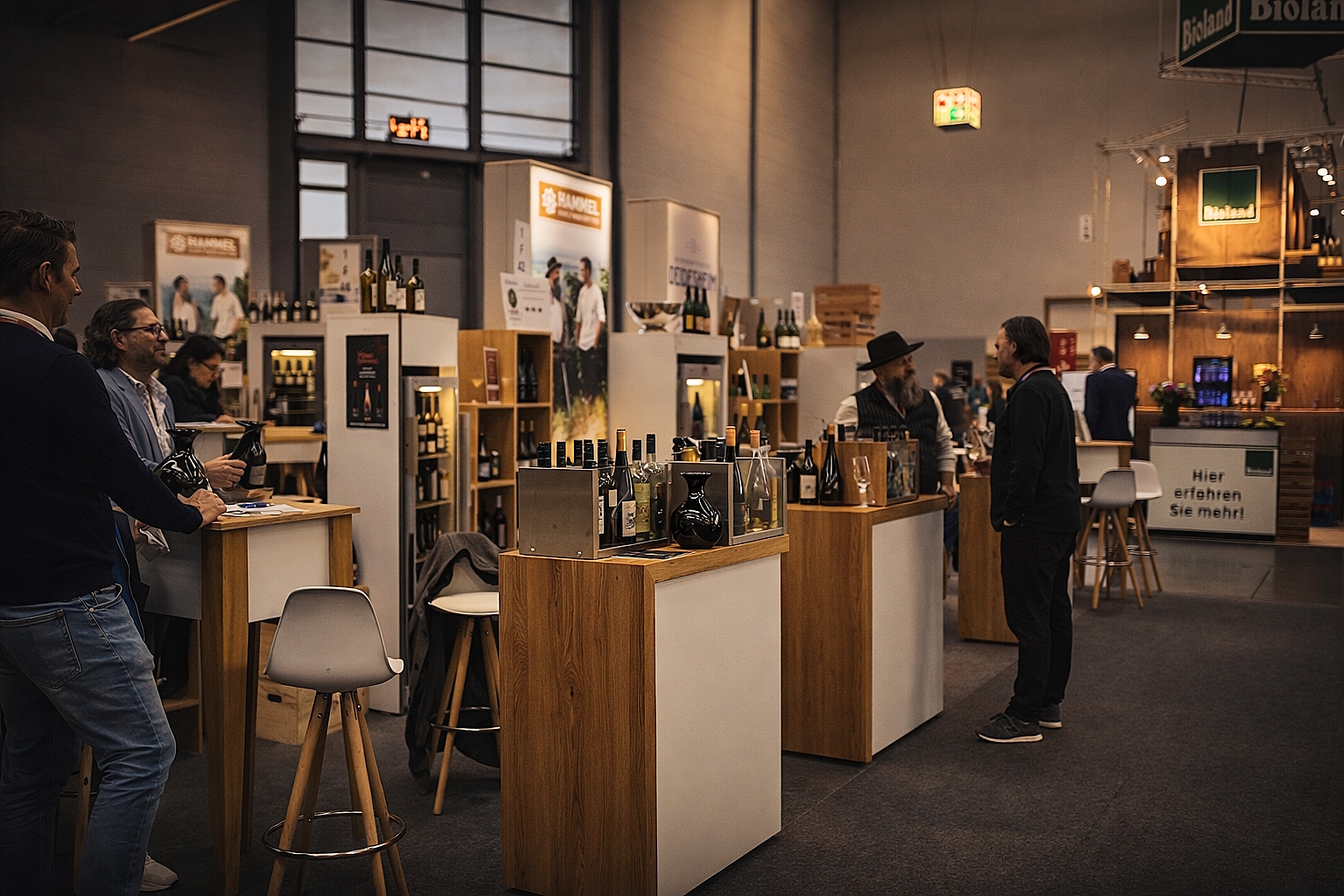 Der Messestand des Pfalzwein e.V. auf der ProWein in Düsseldorf