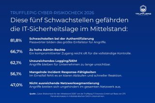 Aufzählung der fünf Schwacxhstellen auf blauem Hintergrund