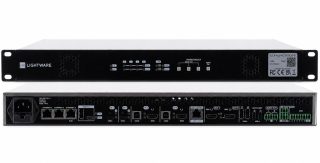 Lightware Rack Raurus UCX-4×3-TPX-TX30 von vorne und hinten