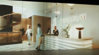 Immersive Projektion des Trillium-Wohnprojekts im Sales & Marketing Suite in London