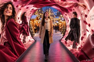 Visualisierung des LED-Tunnels „The Portal“ am Zugang zum Düsseldorfer Winter Village